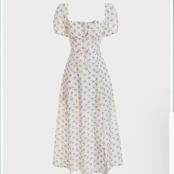 Rihoas Short Sleeve Floral Ruched Midi Dress in Size Small - Picture 6 of 8